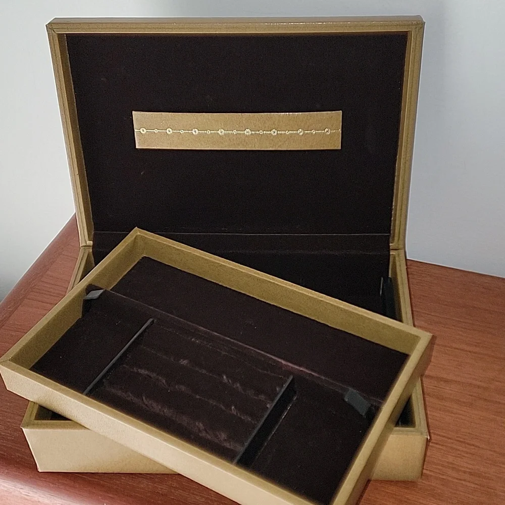 Vintage Swank Philippe Jewelry Box Mid Century 2 Tiered 1950